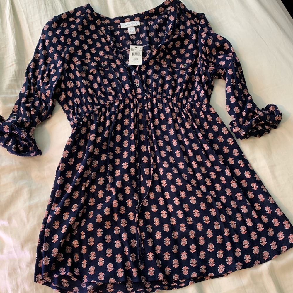 NEW Navy & Pink Tunic Motherhood Maternity.